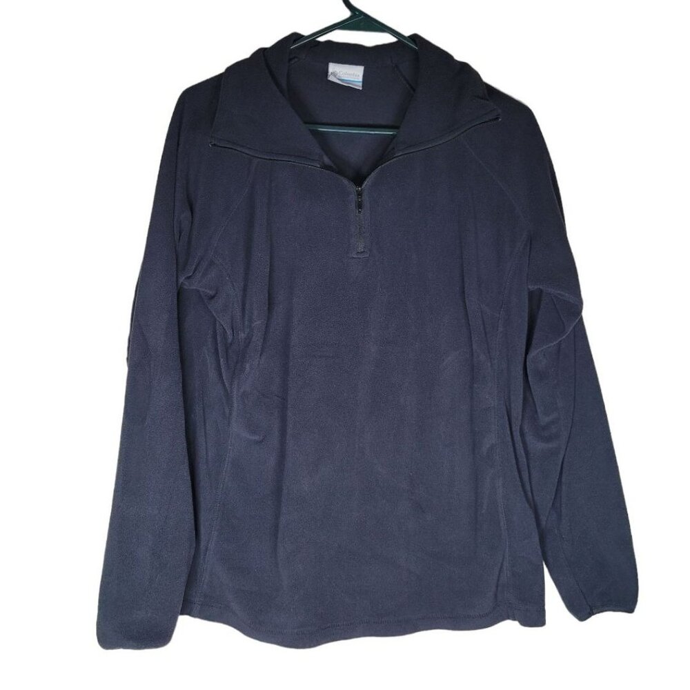 Columbia Fleece Pullover‎ Black Quarter Zip Lightweight Womens XL
